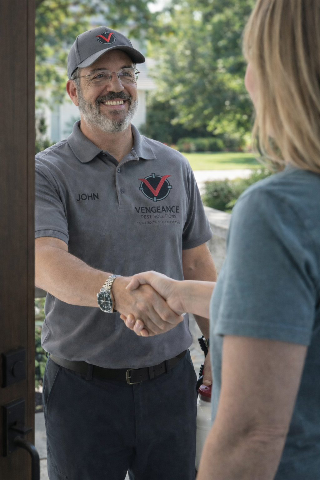 Professional pest control technician providing residential service in Coastal Georgia